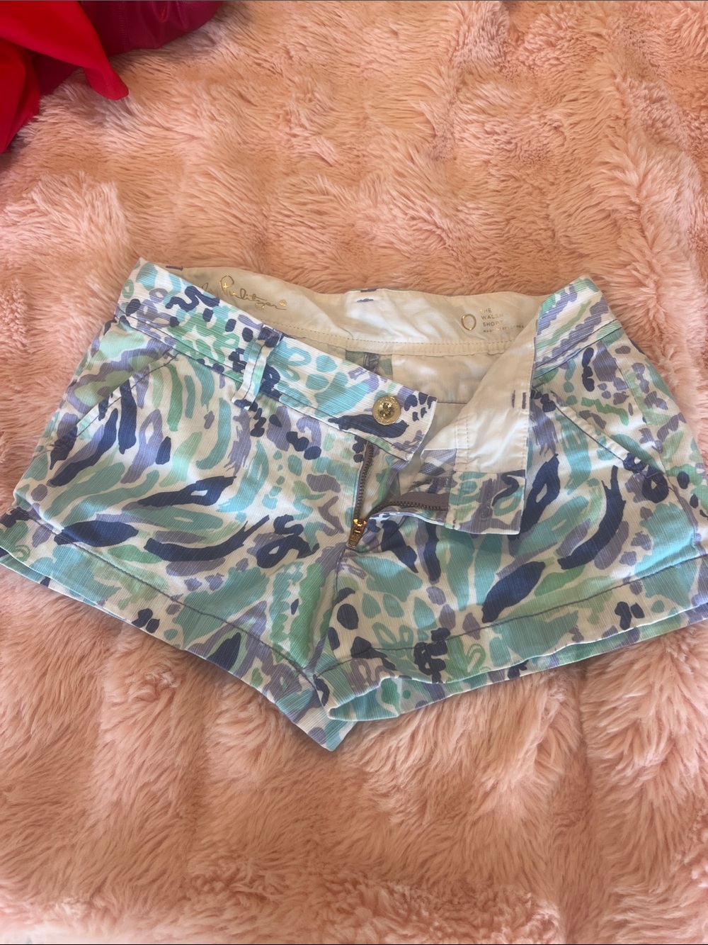 Lilly Pulitzer Aqua Print Walsh Shorts